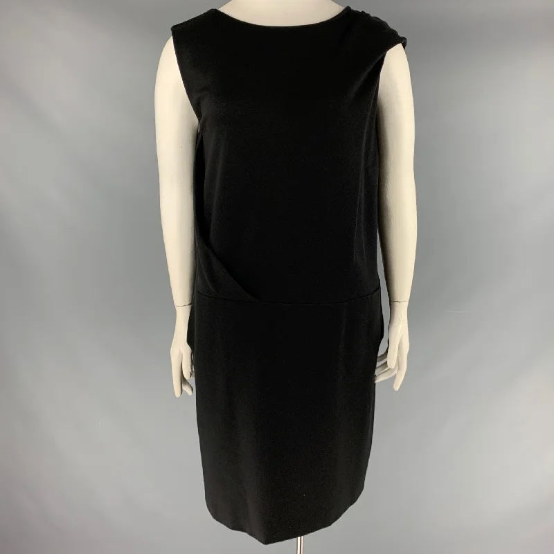 CACHAREL Size 14 Black Nylon Blend Sleeveless Drop Waist Dress Winter unclassified dresses