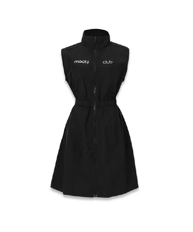 MACKY Golf: Front Zip-up Dress - Black Long unclassified dresses