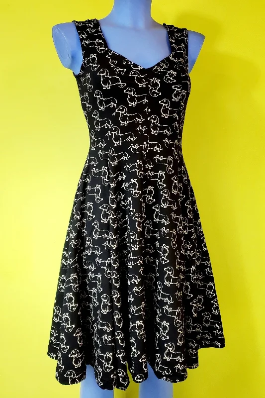 Desired Dress in Dachshund Print by Effie's Heart Comfortable floral dresses for everyday wear