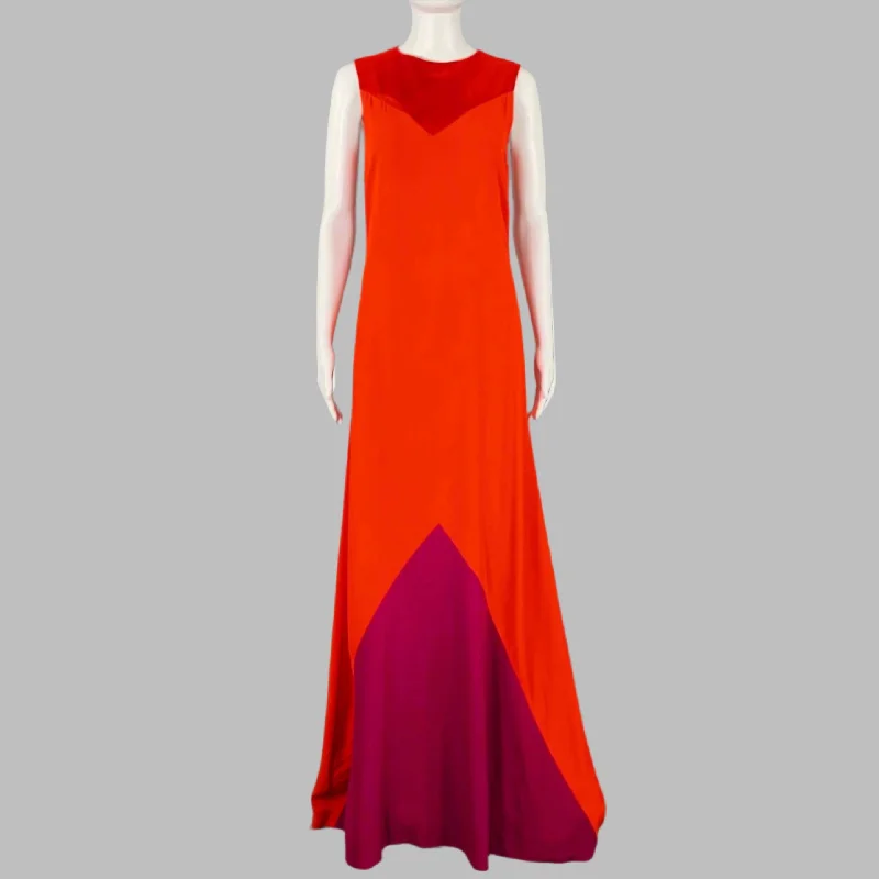 GIVENCHY Size 2 Red Purple Viscose Blend Sleeveless Gown Dress Street style unclassified dresses