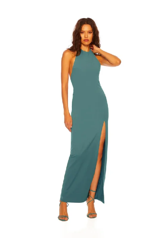 Halter Low Back Slit Dress High-end unclassified dresses