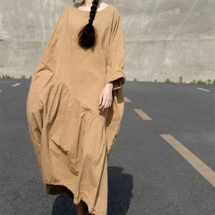 Loose fitting Linen Women Dresses 3/4 Sleeves CH90423 Breathable unclassified dresses