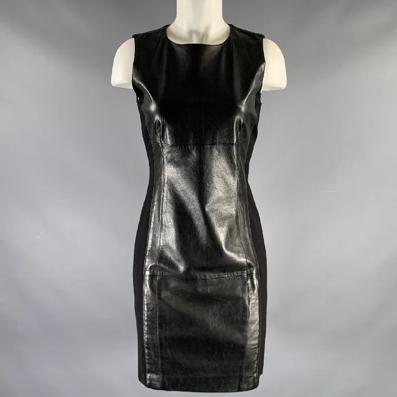 MAX MARA Size 2 Black Viscose Blend Mixed Materials Faux Fur Sleeveless Dress Budget-friendly unclassified dresses