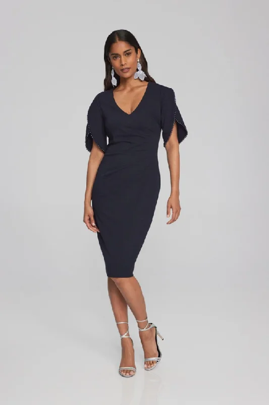 Scuba Crepe Sheath Dress with Pearl Detail Casual unclassified dresses