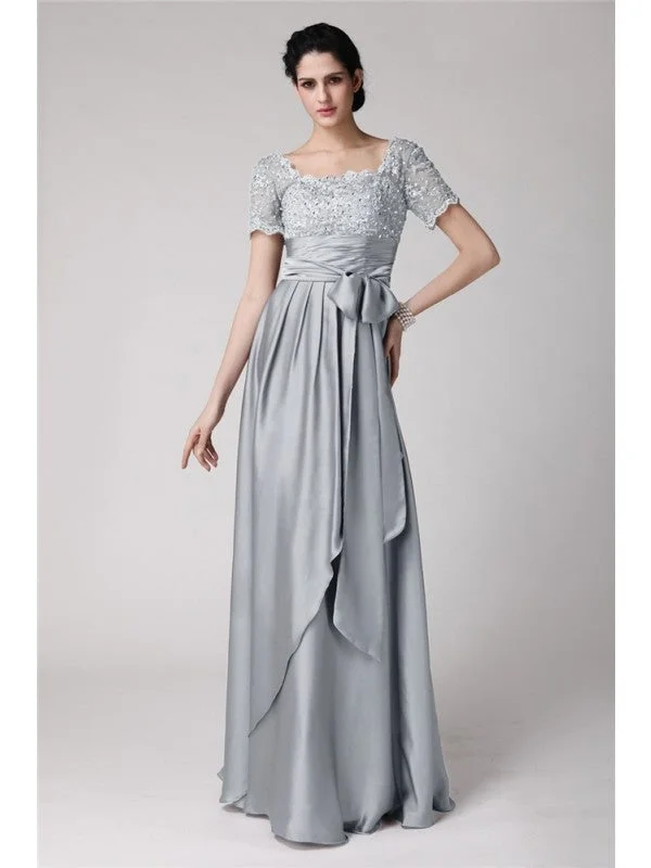 Sheath/Column Square Beading Applique  Woven Satin Mother of the Bride Dresses Mesh unclassified dresses