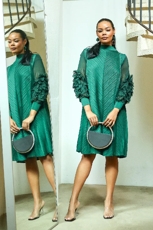 DIVINE PLEATED DRESS - GREEN Trendy new unclassified dresses