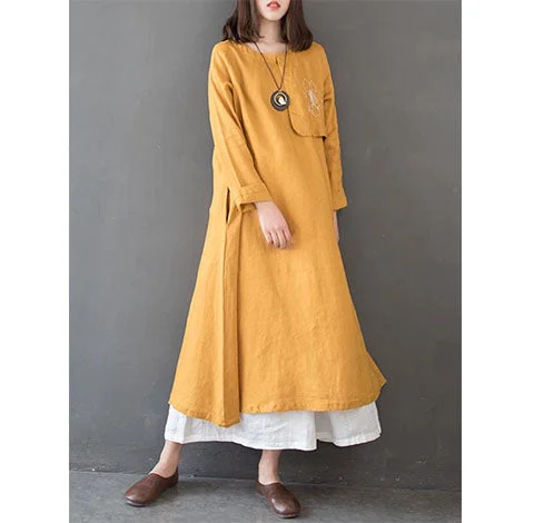 Spring Linen Cotton Women Dresses CH19002 Plus size unclassified dresses