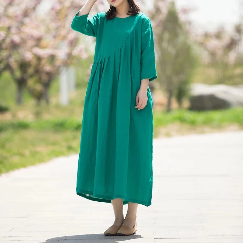 Spring Women linen Dresses CH90412 Vacation unclassified dresses