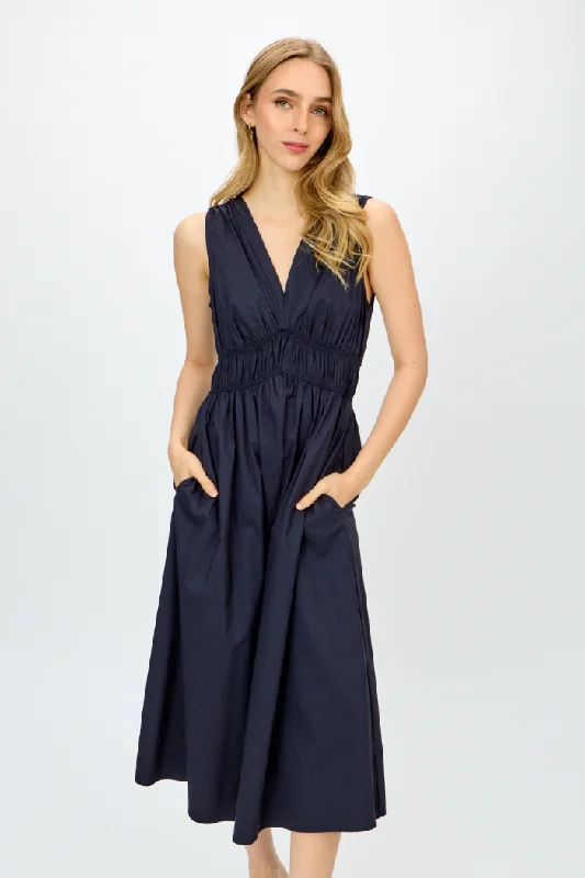 Stretch Poplin Fit-And-Flare Dress Flowy unclassified dresses