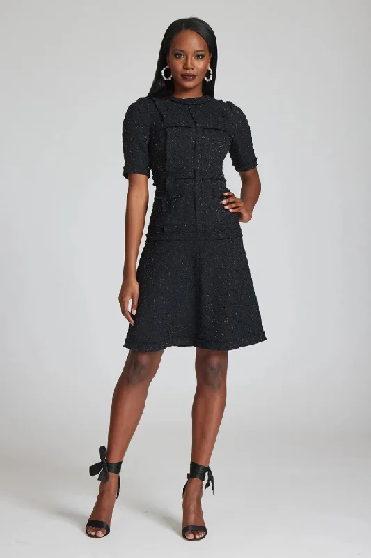 Tweed Dress With Metallic Trim Designer unclassified dresses