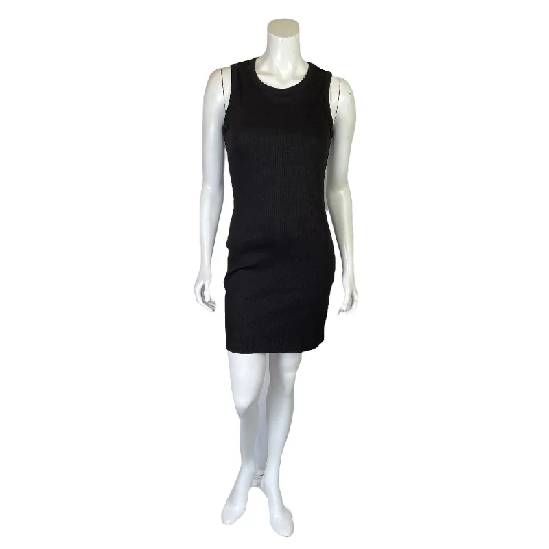 Brave Soul | Women's Black Ribbed Tank Dress | Size: L Fashion Tank Dress