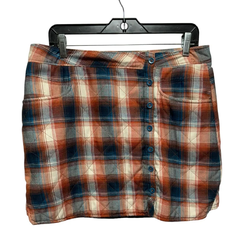 Quilted Skirt Mini By Horny Toad In Plaid Pattern, Size: 8 High-Waisted Mini Skirt