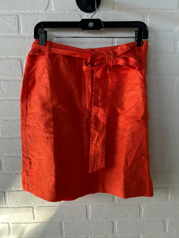 Skirt Mini & Short By Ann Taylor In Orange, Size: 8 Mini Skirt with Lace