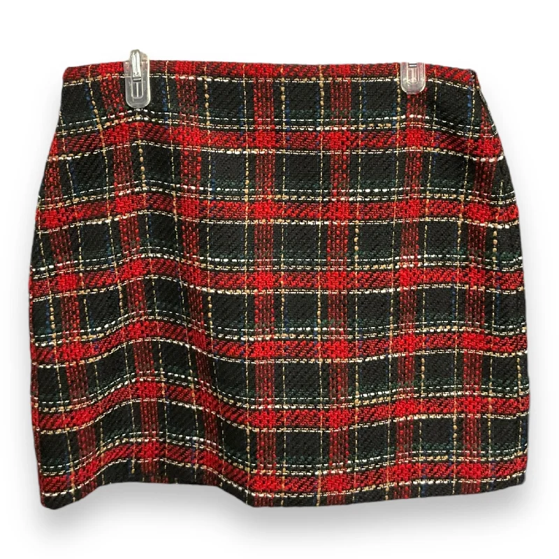 Skirt Mini & Short By Loft In Plaid Pattern, Size: M Cozy Denim Mini Skirt