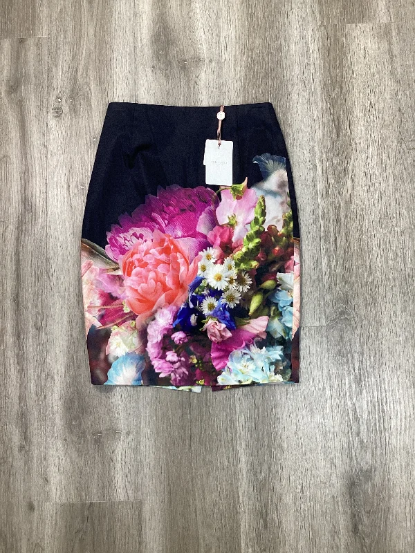 Skirt Mini & Short By Ted Baker In Floral Print, Size: S High-waist Denim Skirt