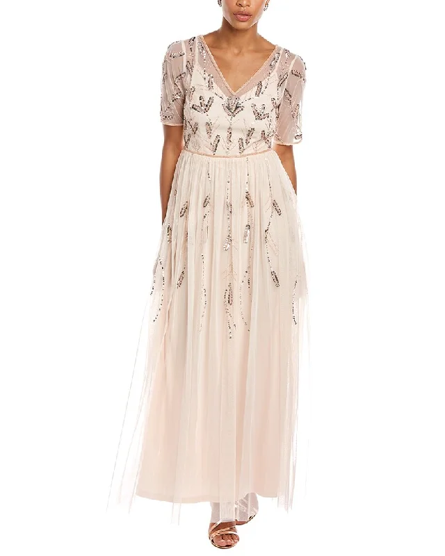 Adrianna Papell Maxi Dress Soft Ruffled Maxi