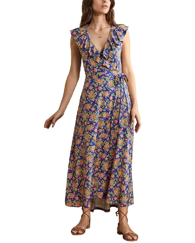 Boden Saskia Wrap Jersey Maxi Dress Summer Beach Maxi