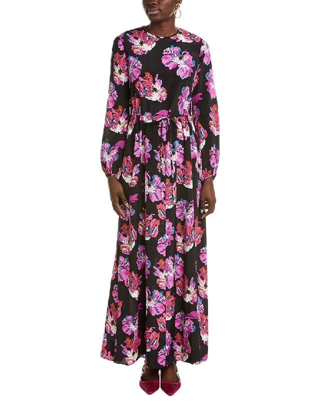 Diane von Furstenberg Sydney Silk-Blend Maxi Dress Casual Long Skirt