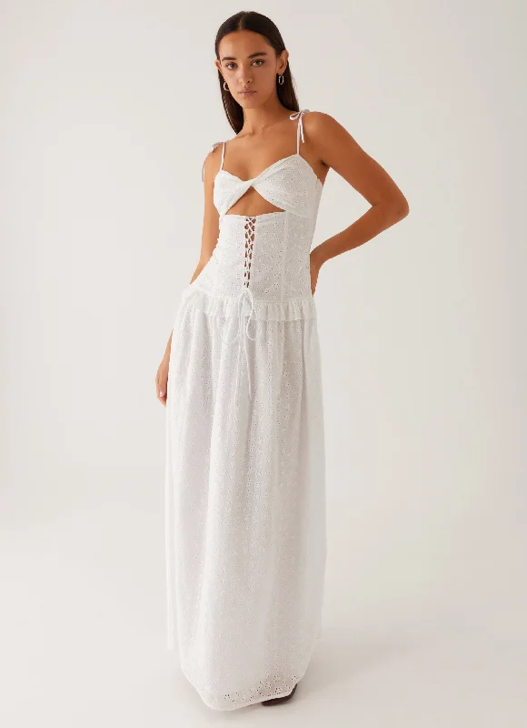 Reveria Twist Maxi Dress - Ivory Maxi Skirt Set