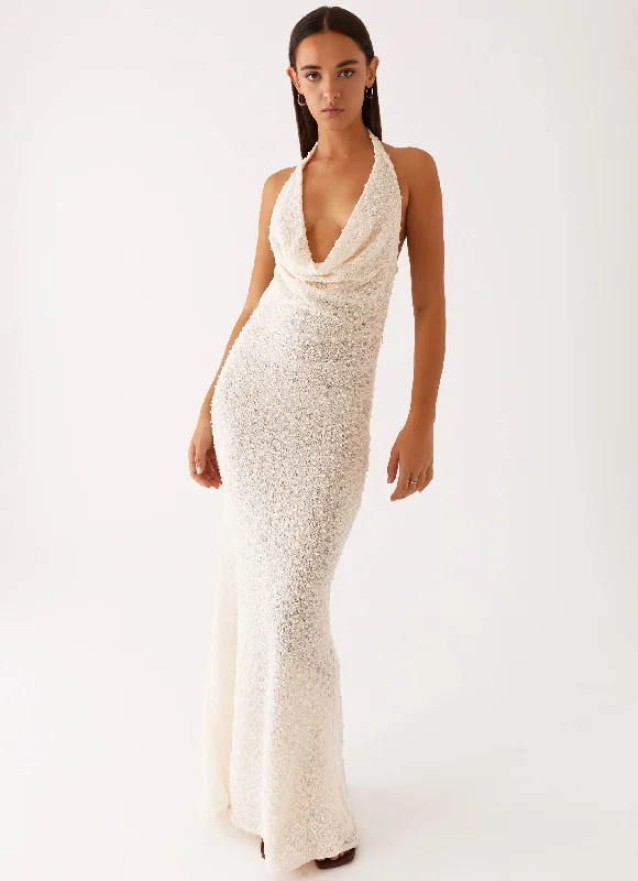 Serotonin Maxi Dress - Ivory Tulle Maxi Skirt