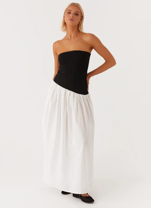 Unstoppable Maxi Dress - Black Ivory Soft Maxi Skirt