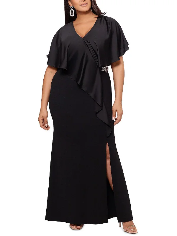 Womens Ruffled Embellished Maxi Dress Ruffled Maxi Skirt