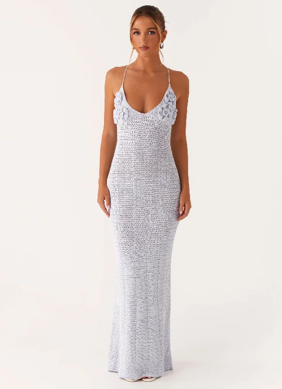 Zara Rose Crochet Maxi Dress - Blue Black Maxi Skirt