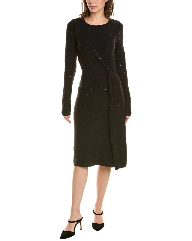 Donna Karan Twisted Sweaterdress Ribbed Sweater Dress