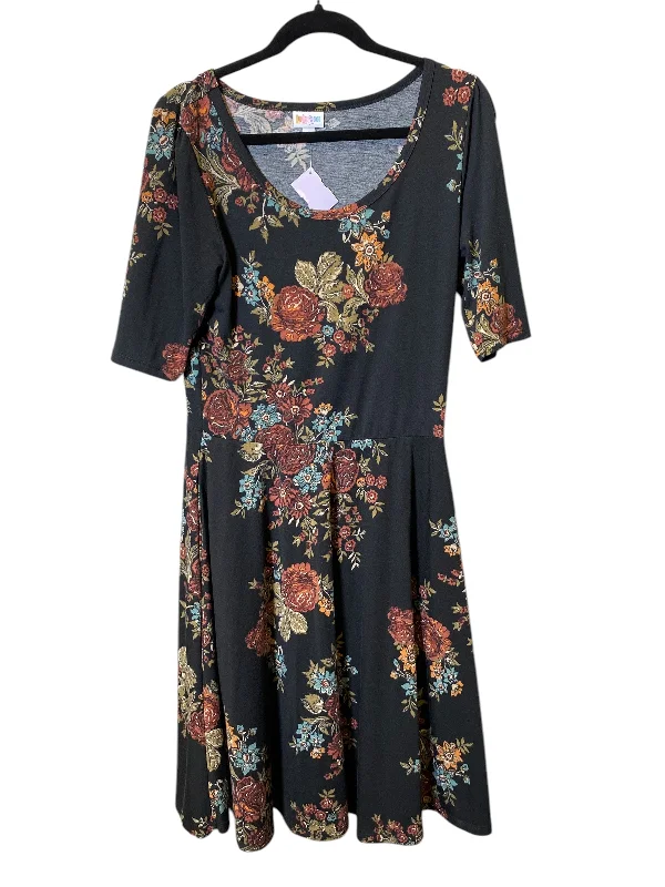 Dress Casual Midi By Lularoe In Floral Print, Size: L Lace Midi Skirt