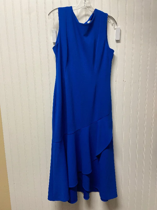 Dress Party Midi By Calvin Klein In Blue, Size: M Structured Midi Skirt