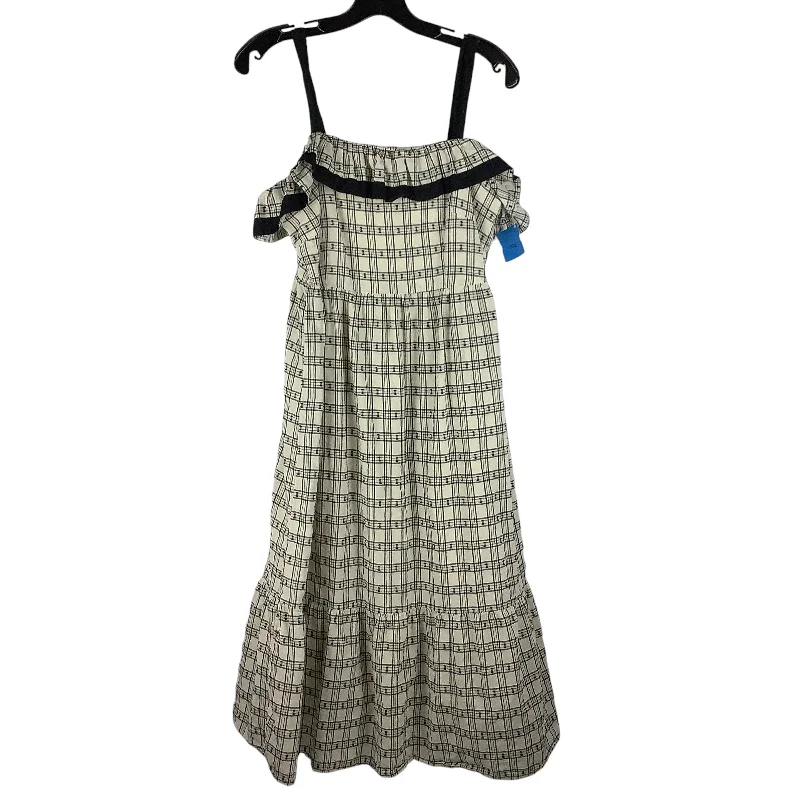 Dress Party Midi By Loft In Black & Cream, Size: 2 Casual A-line Skirt