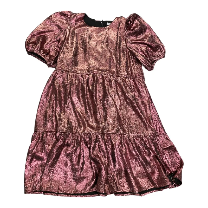 Dress Party Midi By Tcec In Pink, Size: L Pleated Satin Skirt