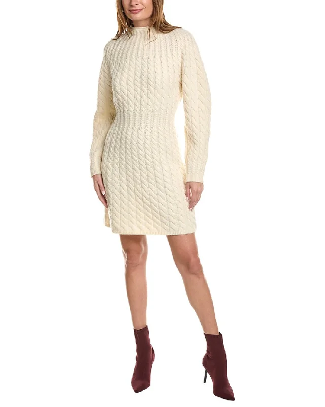 Theory Sculpted Wool & Cashmere-Blend Sweaterdress Casual Knit Sweater