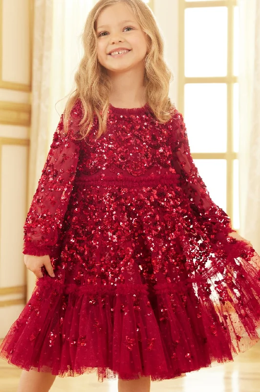 Alina Sequin Kids Dress Formal Sequin Dress