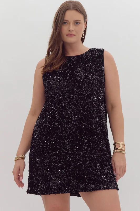 Little Black Sequins Dress Stylish Sequin Dress