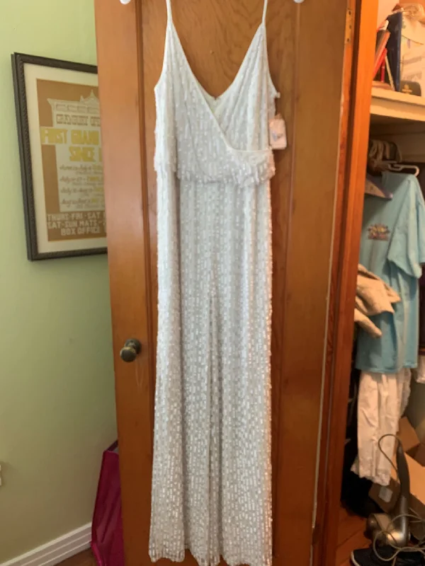 David's Bridal sequined blouson jumpsuit Sequin Gown Party